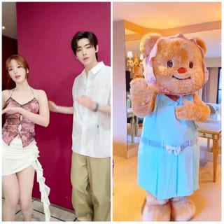 Casual Poses with Teddy Bear