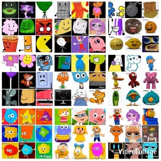Colorful Cartoon Characters Grid