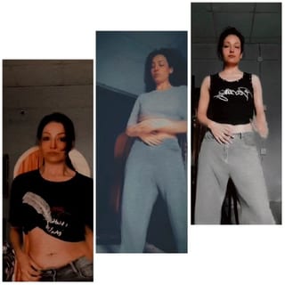 Woman in Various Indoor Outfits