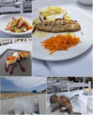 Dishes and Scenic Beach View