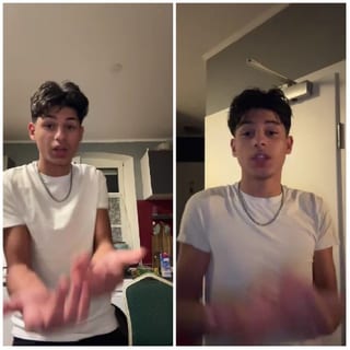 Split-Screen of Young Person Indoors