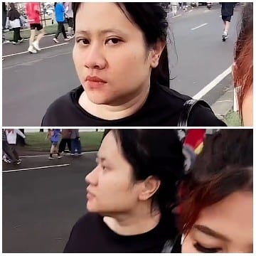 Woman Walking in a Crowd