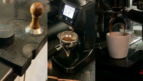 Espresso Stages from Tamper to Cup