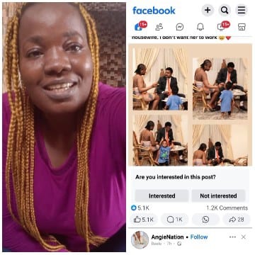 Smiling Woman with Facebook Post