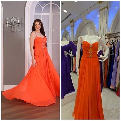 Orange Dress and Mannequin Display