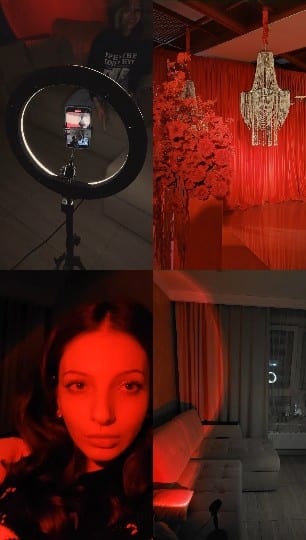Photography Setup in Red Lighting