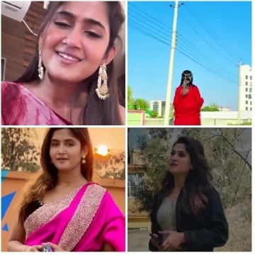 Women in Red Outfits and Poses