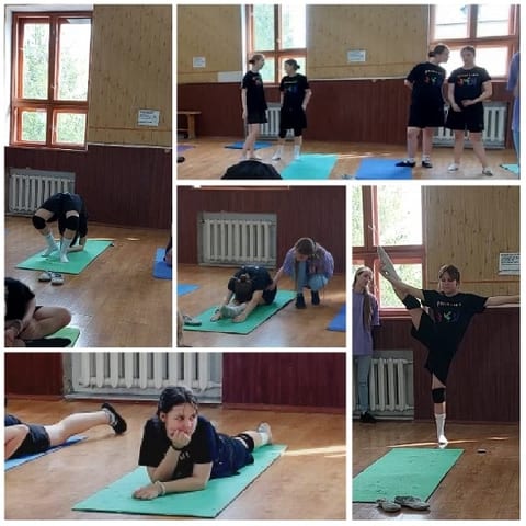 People Stretching in Fitness Class