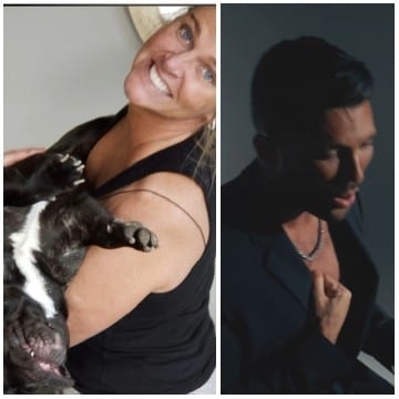 Smiling Person with Bulldog Together