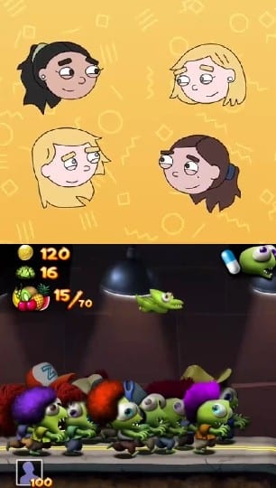 Cartoon Faces and Game Screenshot