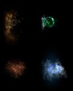 Colorful Floating Spheres on Black