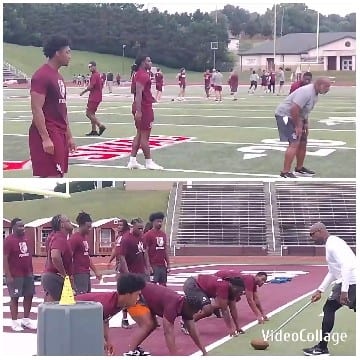 Young Athletes Practicing Football Drills