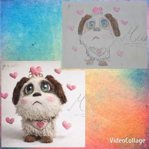 Cute Animated Dog with Hearts