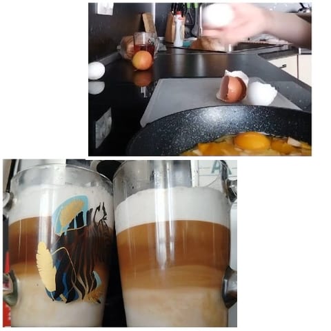 Cooking Scene with Beverages