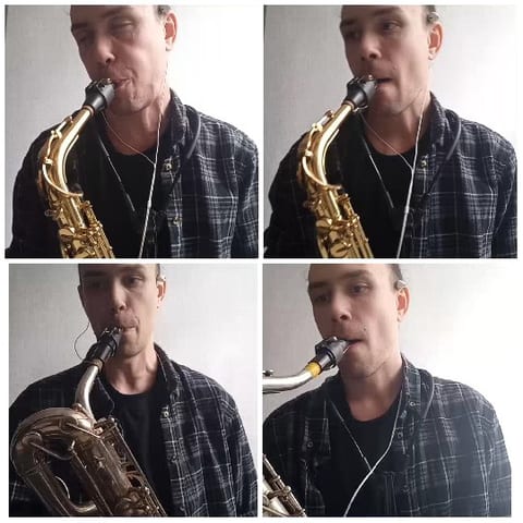 Saxophonist Playing from Different Angles