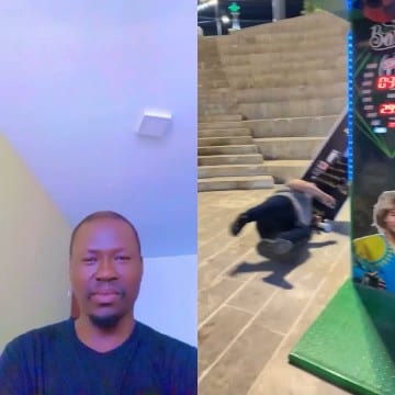 Person Sitting Indoors and Falling Down