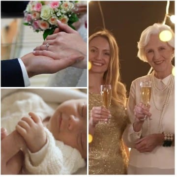 Couple with Wedding Ring and Baby