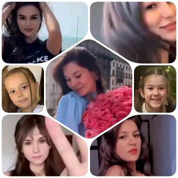 Women Posing with Bouquet of Roses
