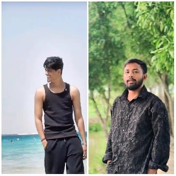 Men Posing at Beach and Forest