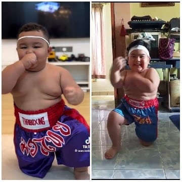 Child in Traditional Boxing Attire