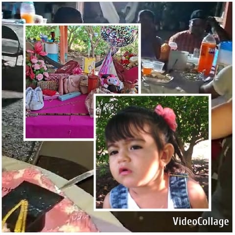 Celebration with Flowers and Cake