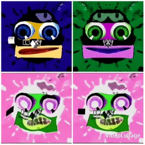 Abstract Faces in Colorful Panels