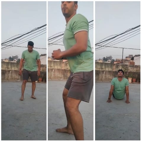 Rooftop Exercises in Different Poses