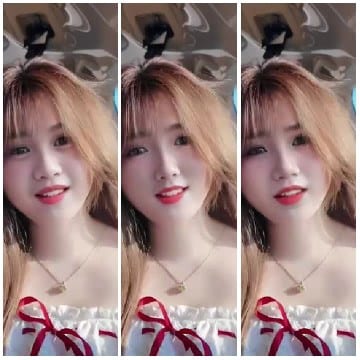 Identical Portraits of Young Woman