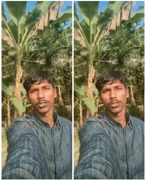 Man Taking Selfie Near Banana Plants