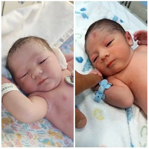 Two Newborn Babies in Hospital