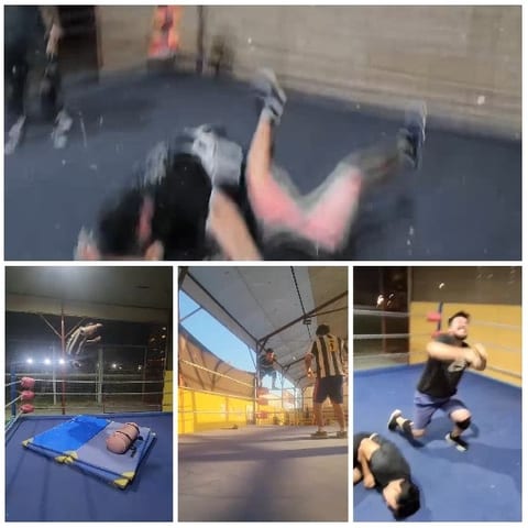 Wrestling Action and Mid-Air Moves
