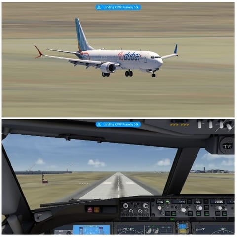 Airplane Landing and Cockpit View