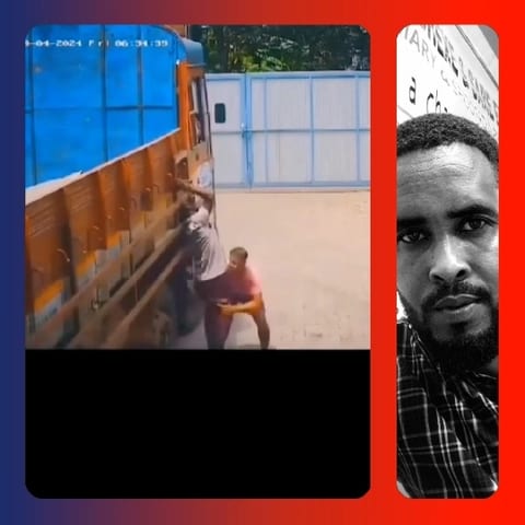 CCTV Footage Near a Large Truck