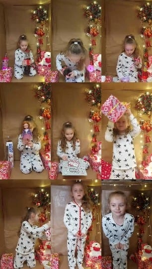 Child Enjoying Christmas Decorations