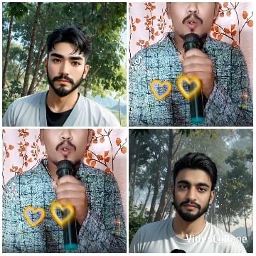 Man with Microphone and Heart Graphics