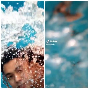 Underwater Scene with Bubbling Water