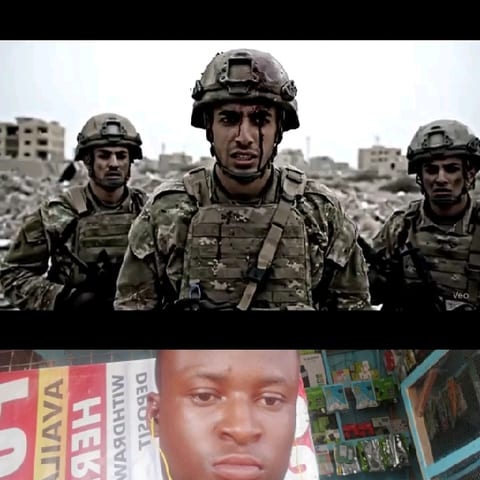 Soldiers in Military Gear and Newsstand