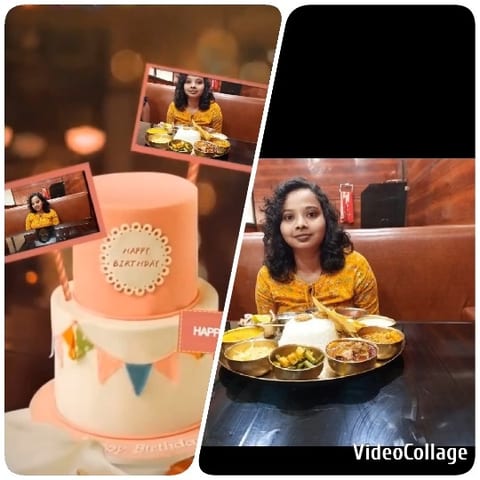 Birthday Celebration with Cake and Food