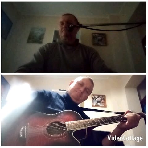 Musician Singing and Playing Guitar