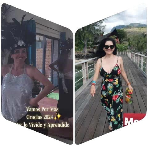 Costumed Woman and Scenic Walk