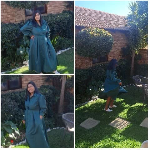 Garden Poses in Green Dress