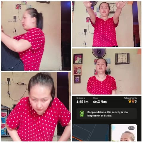 Indoor Exercises in Red Polka Dots