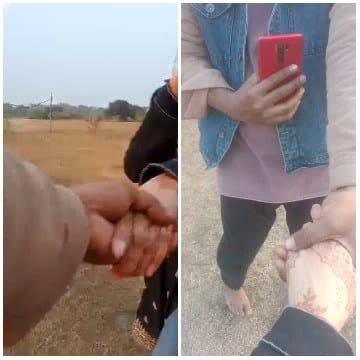 Holding Hands in Outdoor Setting
