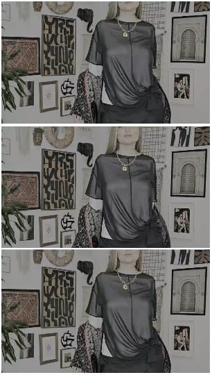 Woman with Art Wall Background