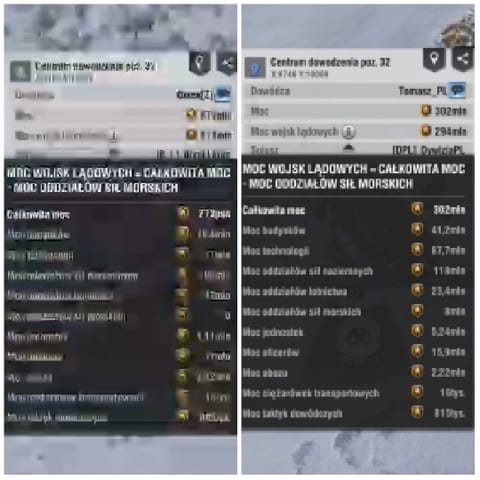 Game Interface with Command Center Stats