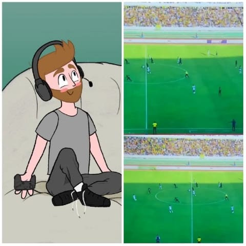 Happy Gamer and Soccer Match