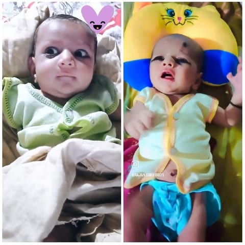 Two Babies with Expressive Eyes