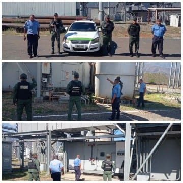 Men in Uniforms at Industrial Site