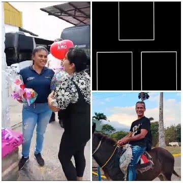Women Celebrating with Flowers and Balloon