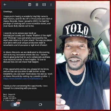Positive Email and Man in Car